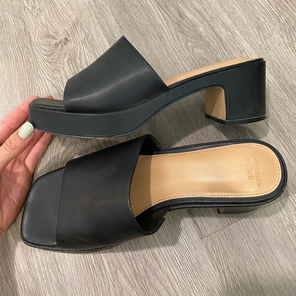 platform slide sandals black - Picture 1 of 3